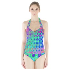 Background Texture Pattern Colorful Halter Swimsuit