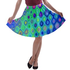 Background Texture Pattern Colorful A-line Skater Skirt