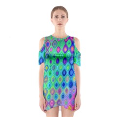 Background Texture Pattern Colorful Shoulder Cutout One Piece