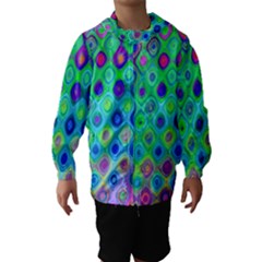 Background Texture Pattern Colorful Hooded Wind Breaker (Kids)