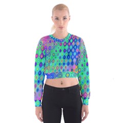 Background Texture Pattern Colorful Women s Cropped Sweatshirt