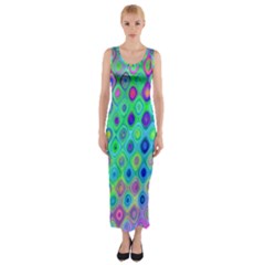 Background Texture Pattern Colorful Fitted Maxi Dress