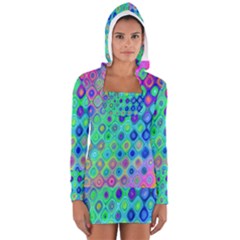 Background Texture Pattern Colorful Women s Long Sleeve Hooded T-shirt