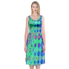 Background Texture Pattern Colorful Midi Sleeveless Dress