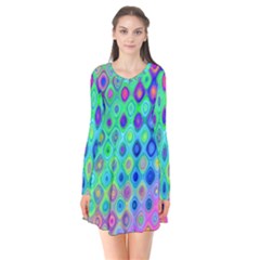 Background Texture Pattern Colorful Flare Dress