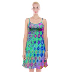 Background Texture Pattern Colorful Spaghetti Strap Velvet Dress