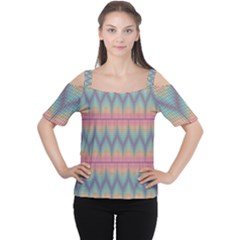 Pattern Background Texture Colorful Women s Cutout Shoulder Tee