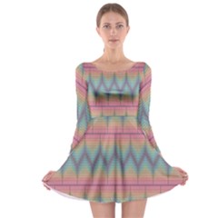 Pattern Background Texture Colorful Long Sleeve Skater Dress