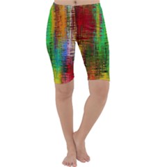 Color Abstract Background Textures Cropped Leggings 