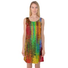 Color Abstract Background Textures Sleeveless Satin Nightdress