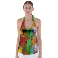 Color Abstract Background Textures Babydoll Tankini Top