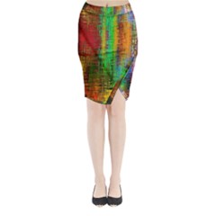 Color Abstract Background Textures Midi Wrap Pencil Skirt