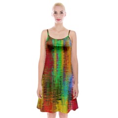 Color Abstract Background Textures Spaghetti Strap Velvet Dress