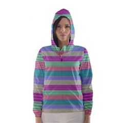 Backgrounds Pattern Lines Wall Hooded Wind Breaker (women)