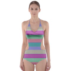 Backgrounds Pattern Lines Wall Cut-out One Piece Swimsuit