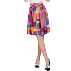 Abstract Background Geometry Blocks A-line Skirt