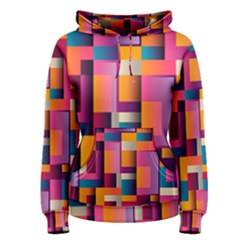 Abstract Background Geometry Blocks Women s Pullover Hoodie