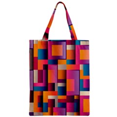 Abstract Background Geometry Blocks Zipper Classic Tote Bag by Simbadda