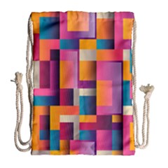 Abstract Background Geometry Blocks Drawstring Bag (large) by Simbadda