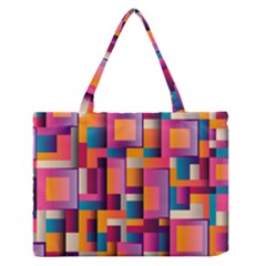 Abstract Background Geometry Blocks Medium Zipper Tote Bag by Simbadda