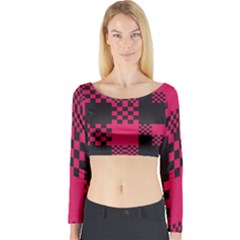 Cube Square Block Shape Creative Long Sleeve Crop Top