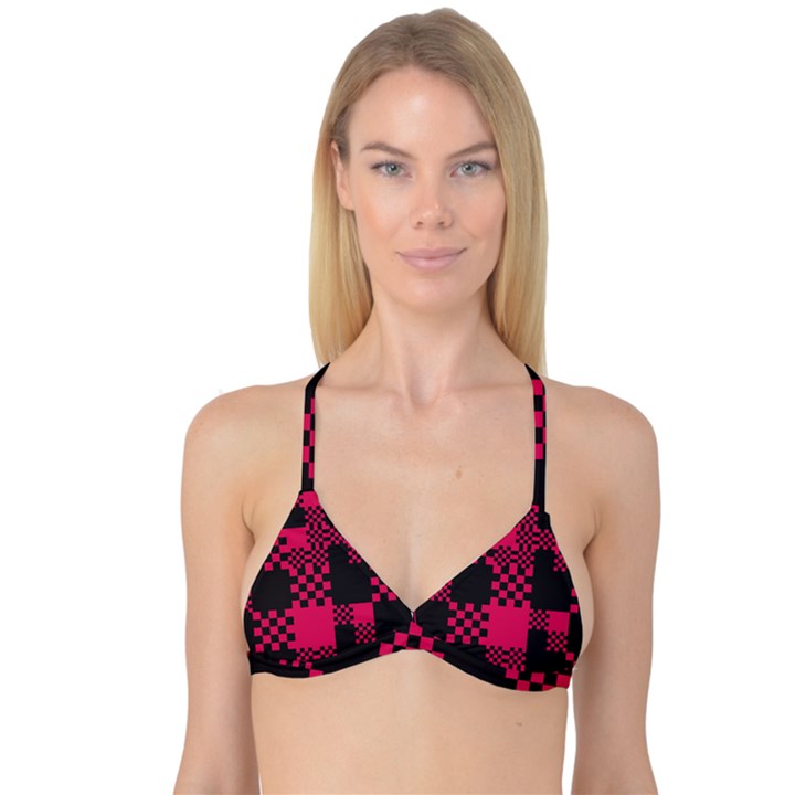 Cube Square Block Shape Creative Reversible Tri Bikini Top