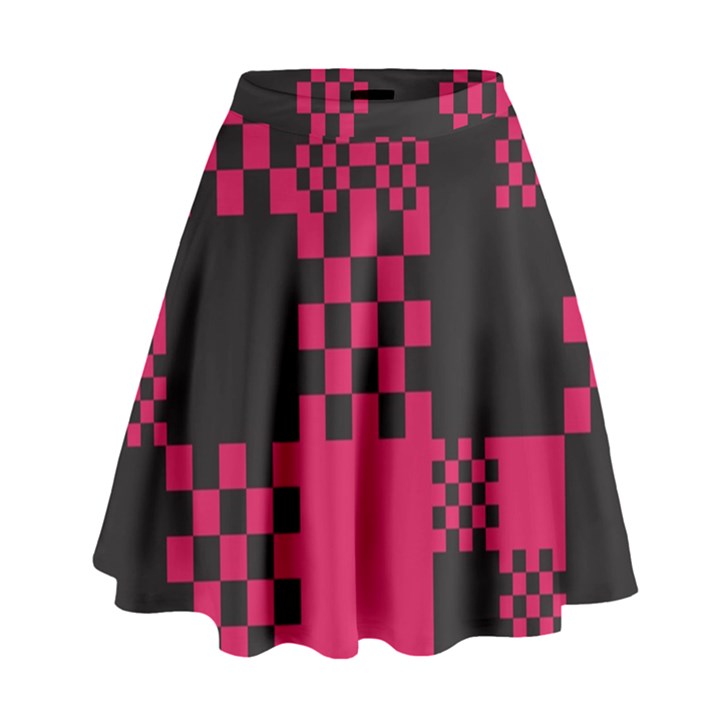 Cube Square Block Shape Creative High Waist Skirt