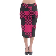 Cube Square Block Shape Creative Midi Pencil Skirt