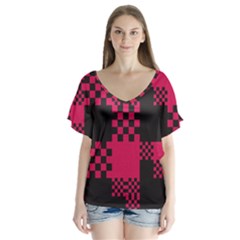 Cube Square Block Shape Creative Flutter Sleeve Top