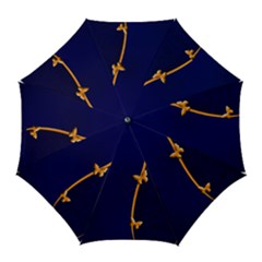 Greeting Card Invitation Blue Golf Umbrellas