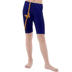 Greeting Card Invitation Blue Kids  Mid Length Swim Shorts