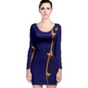 Greeting Card Invitation Blue Long Sleeve Velvet Bodycon Dress View1