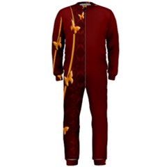 Greeting Card Invitation Red Onepiece Jumpsuit (men)  by Simbadda