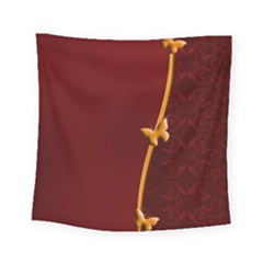 Greeting Card Invitation Red Square Tapestry (small) by Simbadda