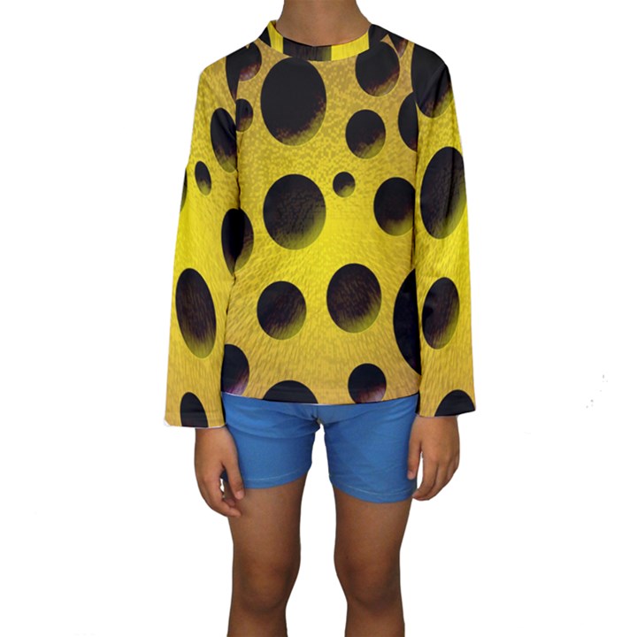 Background Design Random Balls Kids  Long Sleeve Swimwear