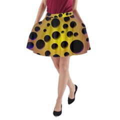 Background Design Random Balls A-line Pocket Skirt by Simbadda