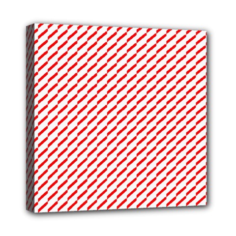 Pattern Red White Background Mini Canvas 8  X 8  by Simbadda