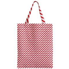 Pattern Red White Background Zipper Classic Tote Bag by Simbadda