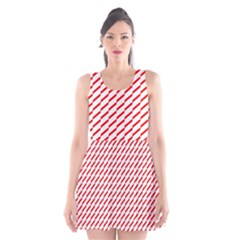 Pattern Red White Background Scoop Neck Skater Dress by Simbadda