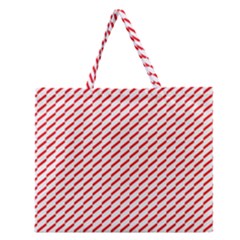 Pattern Red White Background Zipper Large Tote Bag by Simbadda