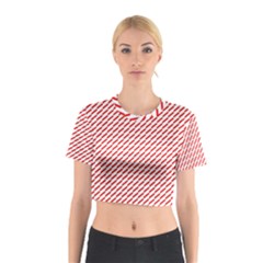 Pattern Red White Background Cotton Crop Top by Simbadda