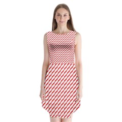 Pattern Red White Background Sleeveless Chiffon Dress   by Simbadda