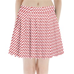 Pattern Red White Background Pleated Mini Skirt by Simbadda