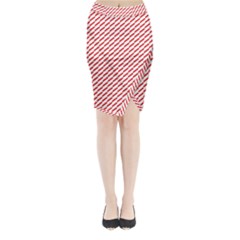 Pattern Red White Background Midi Wrap Pencil Skirt by Simbadda