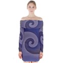 Logo Wave Design Abstract Long Sleeve Off Shoulder Dress View1