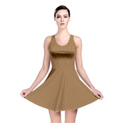 Pattern Honeycomb Pattern Brown Reversible Skater Dress by Simbadda