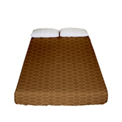 Pattern Honeycomb Pattern Brown Fitted Sheet (full/ Double Size)