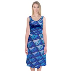 Lines Geometry Architecture Texture Midi Sleeveless Dress by Simbadda