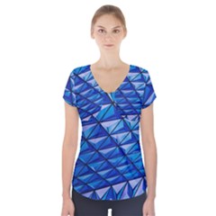 Lines Geometry Architecture Texture Short Sleeve Front Detail Top by Simbadda