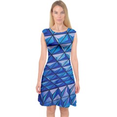 Lines Geometry Architecture Texture Capsleeve Midi Dress by Simbadda